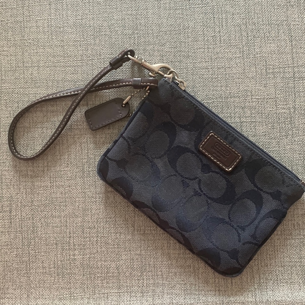 Navy coach wristlet